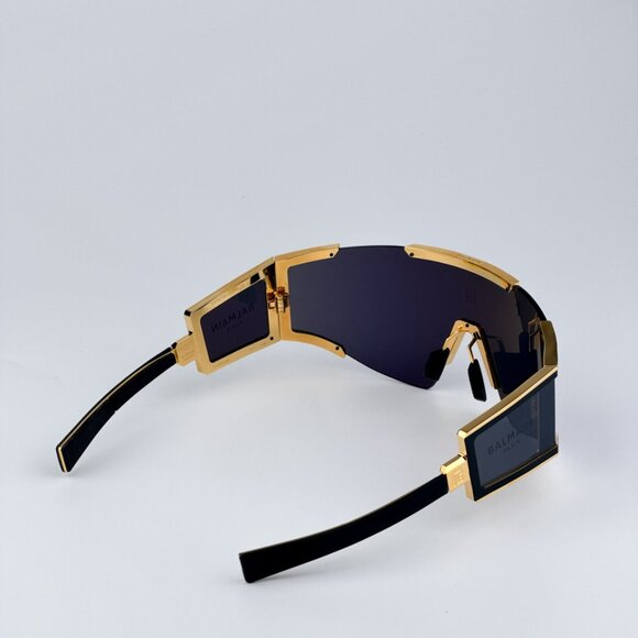 Balmain FLECHE BPS-138A-141 Women Sunglasses Titanium Gold Grey Mirror Mask - Picture 8 of 14